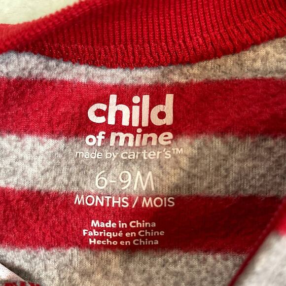 2 Child Of Mine  Carter's 6-9 months one-Piece soft pj outfits reindeer - Picture 6 of 10